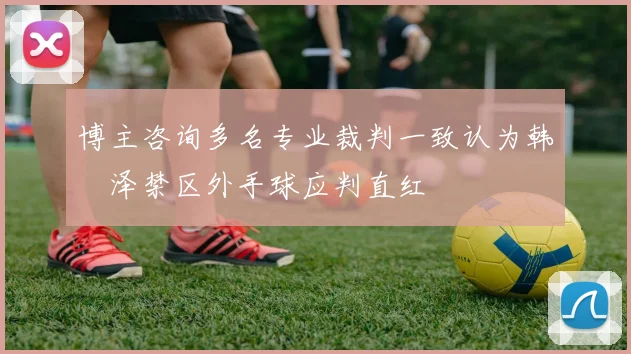 博主咨询多名专业裁判一致认为韩镕泽禁区外手球应判直红